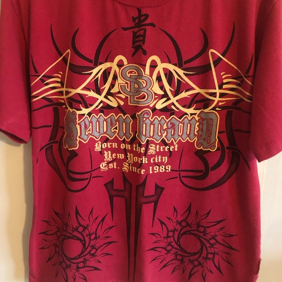 ✨Very Rare!✨ Vintage Y2K Seven Brand Jeans Fuschia Tshirt - LRG - Picture 4 of 7